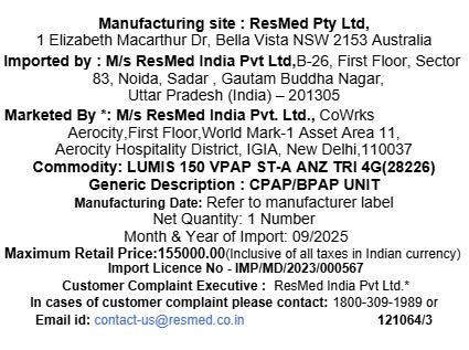 ResMed Lumis™  150 VPAP ST-A Non- Invasive Ventilator