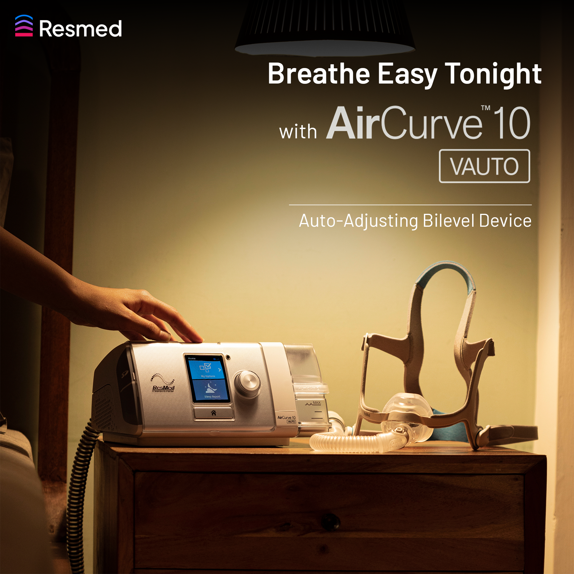 AirCurve™  10 VAuto - Tripack - 4G (with humidifier and climateline tube)